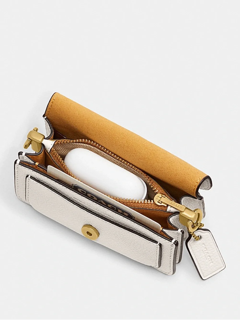 Coach Pebbled Leather Crossbody in Chalk with Gold Hardware - Picture 5 of 6